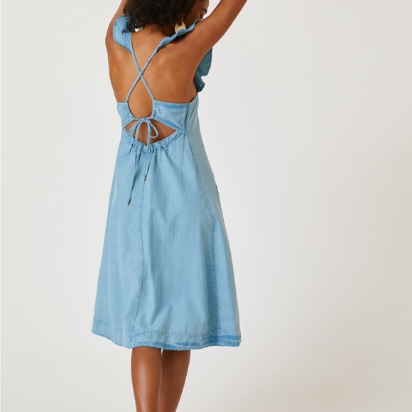 Anthropologie Pilcro Light Blue Midi Dress - Picture 3 of 5